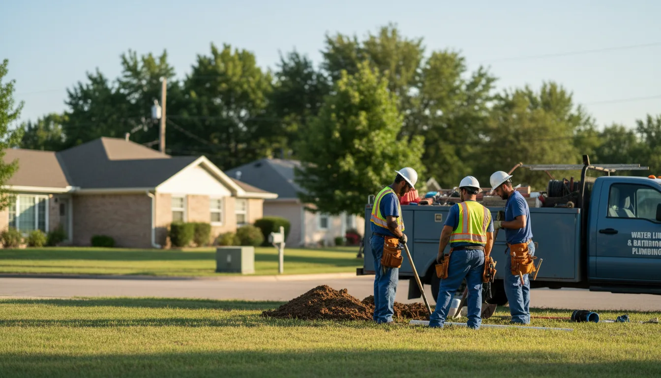 Residential water line and bathroom plumbing service in Oriska, ND